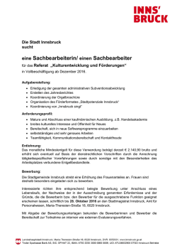 eine Sachbearbeiterin/ einen Sachbearbeiter