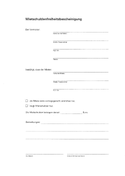 Mietschuldenfreiheitsbescheinigung