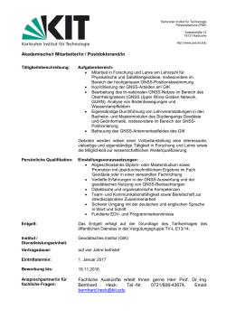 Akademische/r Mitarbeiter/in / Postdoktorand/in - PSE