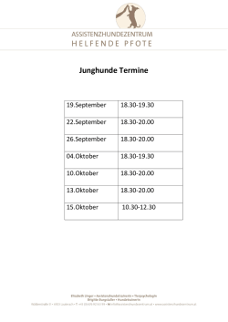 Junghunde Termine