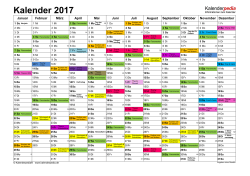 Kalender 2017 - VLET Kochschule