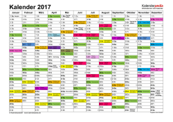 Kalender 2017 - VLET Kochschule