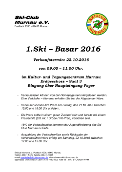 1.Ski – Basar 2016 - Kultur- und Tagungszentrum Murnau