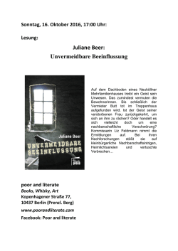 Juliane Beer: Unvermeidbare Beeinflussung