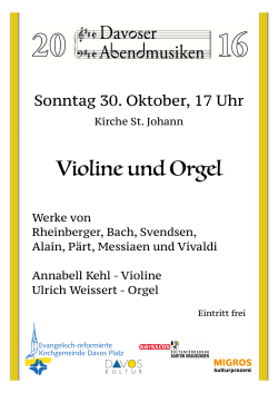 Violine und Orgel - Kirche Davos Wiesen