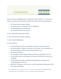 ehrenkodex - Deutscher Pilates Verband