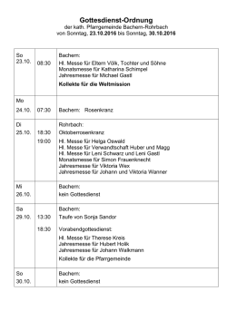 Gottesdienst-Ordnung - Pfarreiengemeinschaft Ottmaring