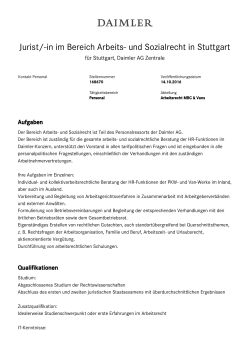 Jurist/-in im Bereich Arbeits- und Sozialrecht in Stuttgart