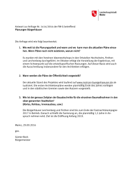 Antwort - FWG Stadtratsfraktion Mainz