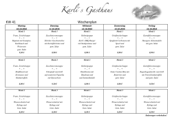 Unser Wochenplan (KW 41) als