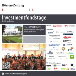 Börsen-Zeitung - investmentfondstage