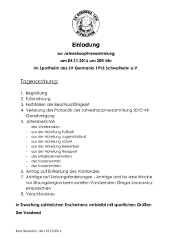 Einladung - SV Germania 1916 Schwalheim eV