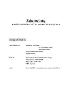 Zeiteinteilung - Pferdesportverband Ndb/Opf eV