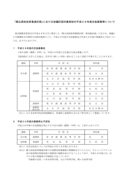 ｢都立高校改革推進計画｣における改編計画対象