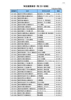 特定建築業者一覧