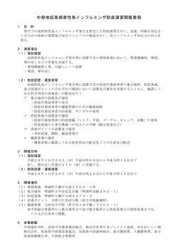 中部地区高病原性鳥インフルエンザ防疫演習開催要領