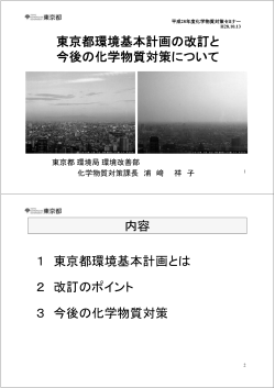 東京都環境基本計画の改訂と 今後の化学物質対策