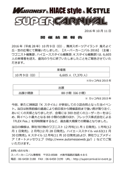 開 催 結 果 報 告 - スーパーカーニバル2016