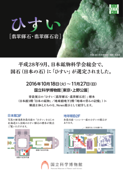 翡翠輝石・翡翠輝石岩 平成28年9月、日本鉱物科学