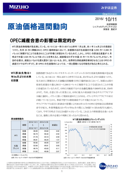 原油価格週間動向