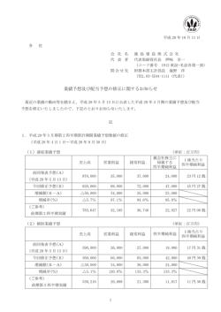 業績予想及び配当予想の修正に関するお知らせ