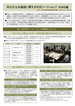 草加市公共施設に関する市民ワークショップ かわら版