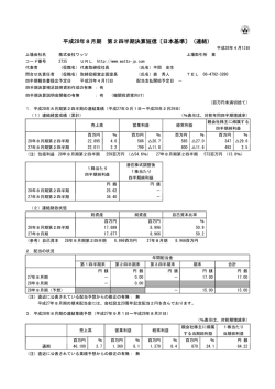 平成28年8月期 決算短信〔日本基準〕（連結）