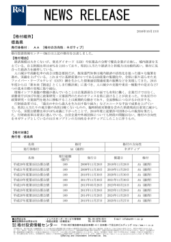 徳島県の発行体格付AA[ネガティブ]を維持