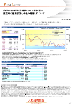 設定来の運用状況と今後の見通しについて