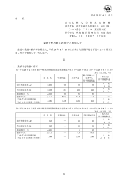 業績予想の修正に関するお知らせ