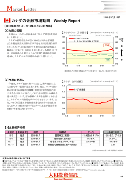 カナダの金融市場動向 Weekly Report