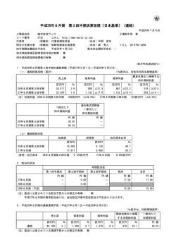 平成28年8月期 決算短信〔日本基準〕（連結）