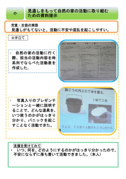 見通しをもって自然の家の活動に取り組む ための資料提示