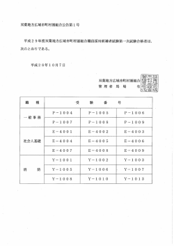 「平成29年度双葉地方広域市町村圏組合職員採用候補者試験 第一次