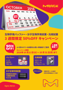3 週間限定 50%OFF キャンペーン