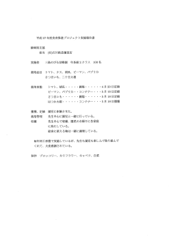 Page 1 平成27年度食育推進プロジェクト実施報告書 静岡県支部 担当