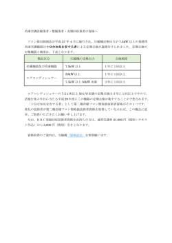 業務用冷凍空調機器の点検・整備を行うためには、法律で定められている