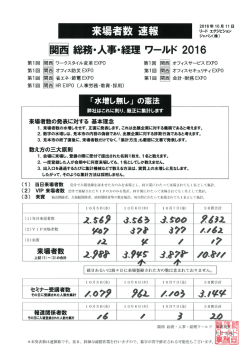 来場者速報をアップしました - 総務・人事・経理ワールド