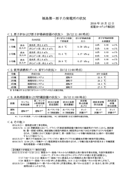 福島第一原子力発電所の状況