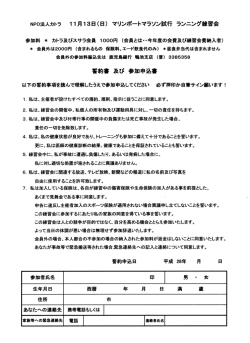 Page 1 NPO法人カトラ 11月13日(日) マリンポートマラソン試行