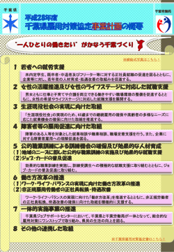 平成28年度 千葉県雇用対策協定事業計画