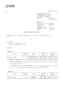 資金の借入に関するお知らせ