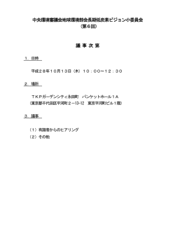 中央環境審議会地球環境部会長期低炭素ビジョン小委員会 （第6回） 議