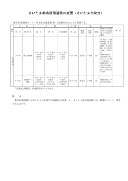 さいたま都市計画道路の変更（さいたま市決定）
