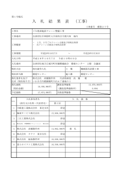 入 札 結 果 表 （工事） - 会津若松地方広域市町村圏整備組合