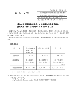募集結果 - 岡山県農林漁業担い手育成財団