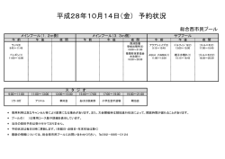 平成28年10月14日（金） 予約状況