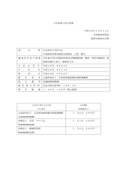 入札結果に係る情報 平成28年10月13日 中国経済産業局 総務企画部
