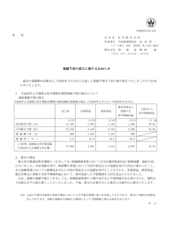 業績予想の修正に関するお知らせ（PDF:11.5 KB）