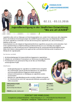 Jugendbeteiligung in der ländlichen Entwicklung: "We are all LEADER